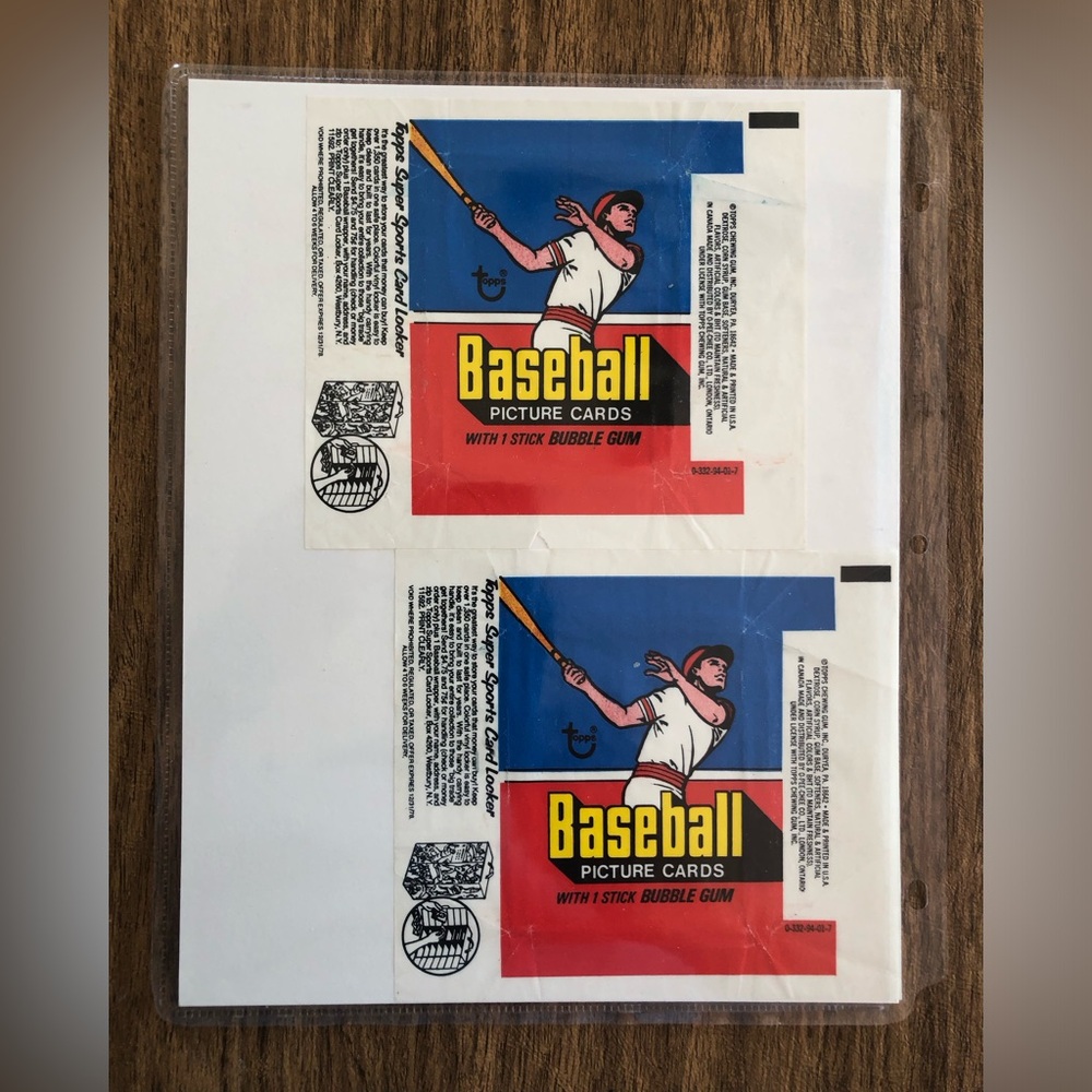 1977 Topps Baseball Wrappers